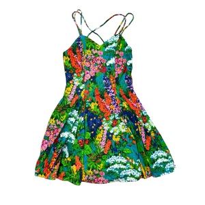 Vintage 80s 90s All That Jazz California Floral Summer Dress